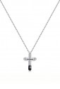Collana Uomo Croce Acciaio Lucido Smalto Nero Collezione Celesta Brosway BCS03