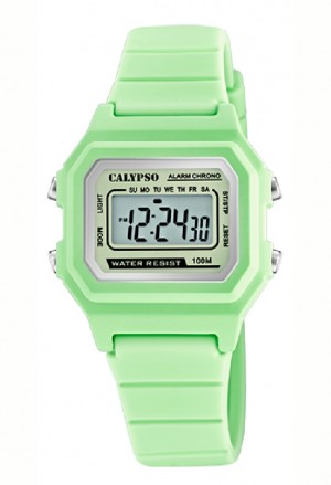 Orologio Calypso Digitale Cronografo Allarme Verde 10ATM K5802/1