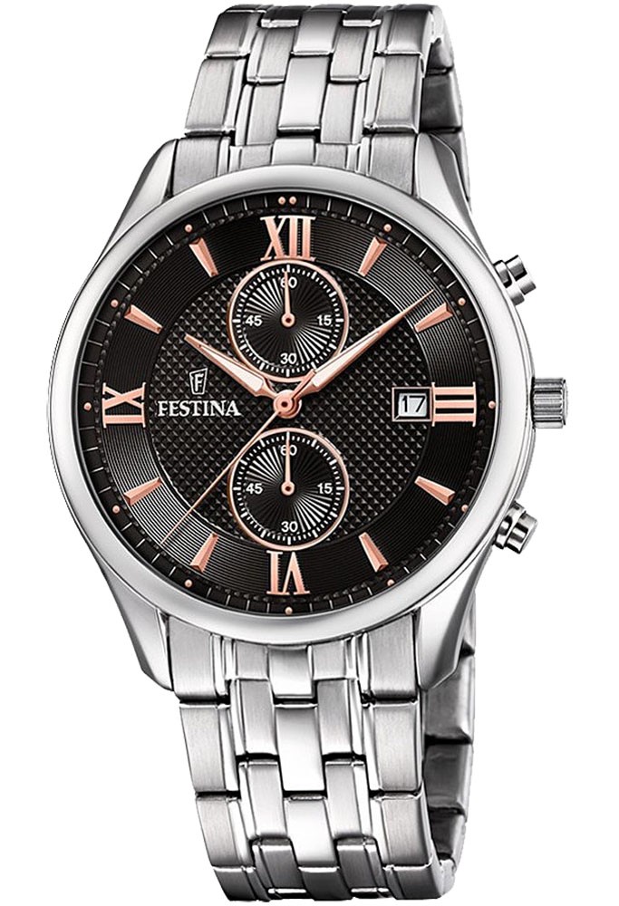 Festina Orologio Uomo Analogico - Acciaio Inox 316L Argento - Movimento al Quarzo - Cronografo - Vetro Minerale Alta Resistenza - Impermeabile 5 ATM - F20652/4 Special Prices