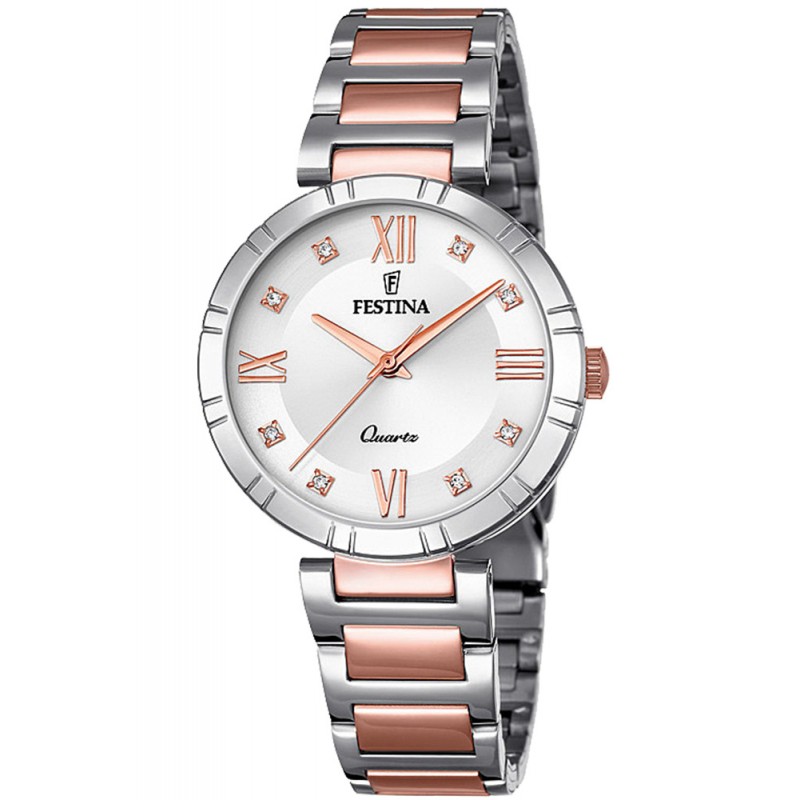 Festina Orologio Analogico Quarzo Da Donna Con Cinturino In Acciaio Inox