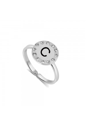 Anello Dvccio Donna Lettera C Ottone Silver S29XXFM