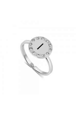 Anello Dvccio Donna Lettera I Ottone Silver REIW1FM