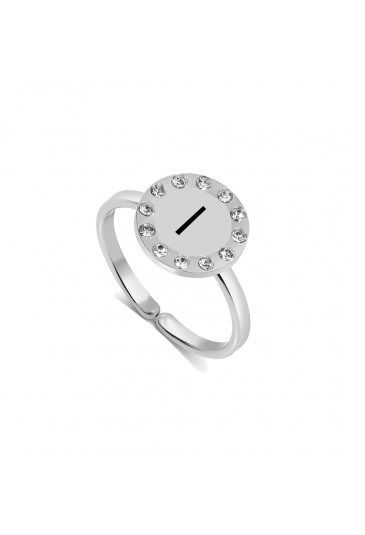 Anello Dvccio Donna Lettera I Ottone Silver REIW1FM