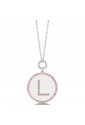 Collana Dvccio Lunga Lettera L Argento Smalto Bianco HIDU5FM