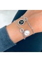 Bracciale Dvccio Ciondolo Lettera D Argento Smalto Bianco RFVJRFM