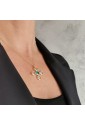 Collana Girocollo Aquaforte Argento Gold Croce Pasta Vitrea Azzurro Celeste Blu Donna EL1YIFM