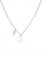 Collana Girocollo Dvccio Stella Smalto Bianco Argento Lettera F Collezione Megghy 5OBNDFM