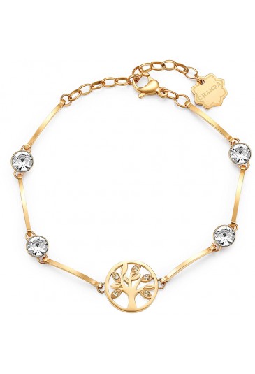 Bracciale Brosway Chakra Albero Della Vita Significato Fortuna Cristalli Acciaio Gold BHKB037