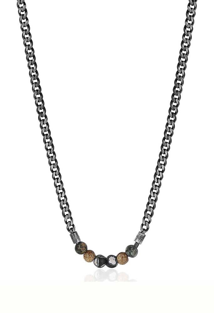 Collana Atlante Nodo e Pietre naturali Uomo Nomination
