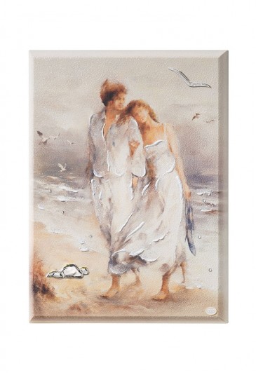 Quadro In Riva Al Mare Argento Misura 25X33 Regalo Matrimonio Acca QD.797