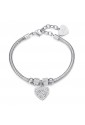 Bracciale Luca Barra Donna Acciaio Cuore Cristalli BK1933