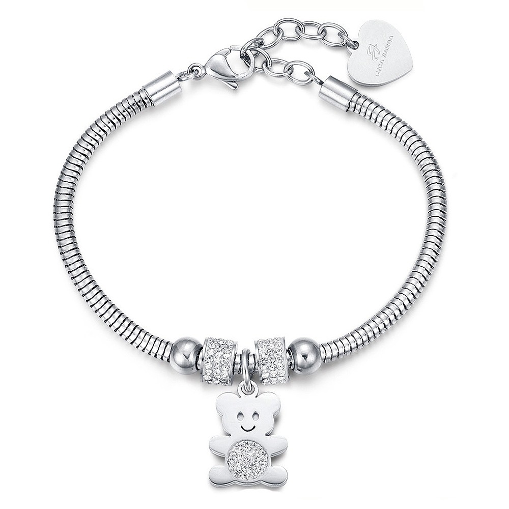 Braccialetto D'argento Con I Grandi Cristals E Mani Della Ragazza O Della Donna 98648823