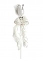 Fiore Rosa Vetro Soffiato Murano Granigliato Lunghezza 35 Cm SA 105