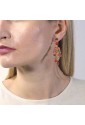 Orecchini Asimmetrici Lebole Gioielli Kimono Mini Argento Seta Giapponese Pietra Rosso Rubino GZFNXFM