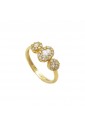 Anello Trilogy Oro Giallo 18KT Pietre Duralite White Misura 13 Fantasia Monile 7FQR6FM