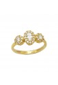 Anello Trilogy Oro Giallo 18KT Pietre Duralite White Misura 13 Fantasia Monile 7FQR6FM