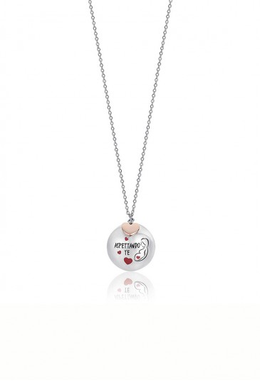 Collana Chiama Angeli Aspettando Te Dolce Attesa Cuore Acciaio Luca Barra CK1539