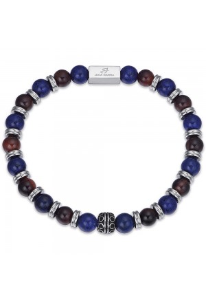 Bracciale Luca Barra Acciaio Pietre BA1254