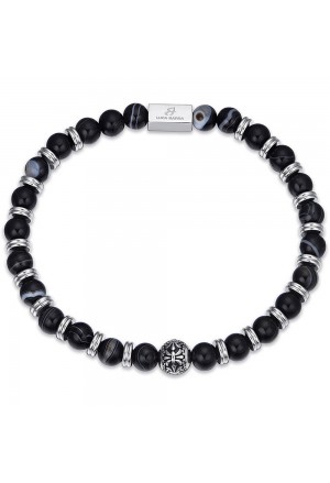 Bracciale Luca Barra Acciaio Pietre BA1253