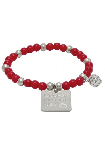 Bracciale Dadomani Acciaio Rosso Buoni Propositi Da Domani Faccio Come Voglio Kabuto Steel K500/B-B