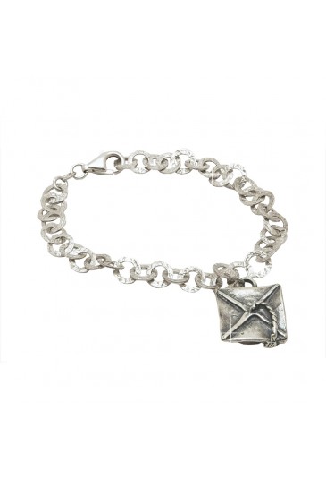 Bracciale Morbido Satinato Laurea Ciondolo Tocco Argento Regalo Fantasia Monile YGMVFFM