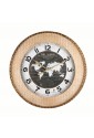 Orologio Da Parete Mondo World Cassa Legno Vetro Frontale Quadrante Anticato Lowell 21517