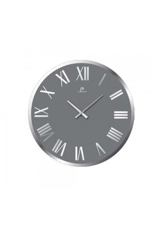 Orologio Da Parete Grigio Numeri Romani Cassa Vetro Serigrafato Ufficio Lowell 14893G