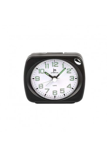 Sveglia Orologio Nero Quarzo Snooze Sweep Movement Illuminazione Lowell JA7086-B