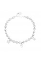 Bracciale Dvccio Collezione Victoria Beads Seta Argento Silver Stelle Cristalli White Lettera S WZPTYFM