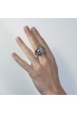 Anello Cristalli Ambrati Argento Misura 16 Allargabile Mediterraneo 6BW54FM