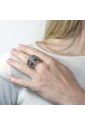 Anello Cristalli Ambrati Argento Misura 16 Allargabile Mediterraneo 6BW54FM