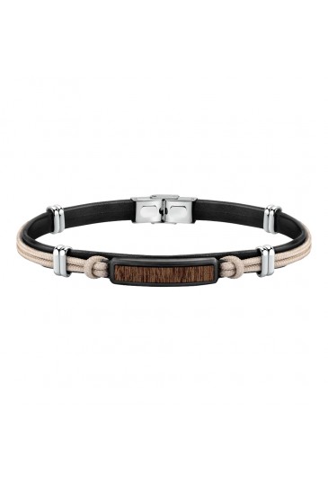 Bracciale Sector Legno Uomo Nero Pelle No Limits Wood SATL10