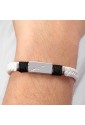 Bracciale Sector Cuoio Bianco Acciaio Targa Ascia Uomo SZV64