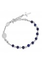 Bracciale Rosario Luca Barra Acciaio Pietre Lapis Blu BA1077
