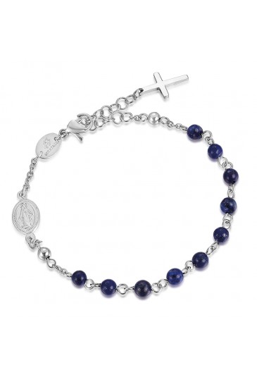 Bracciale Rosario Luca Barra Acciaio Pietre Lapis BA1077