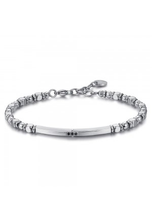 Bracciale Luca Barra Acciaio Ematite Silver BA1233