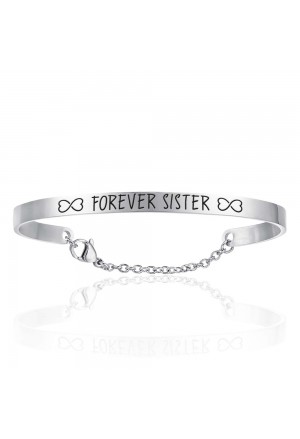 Bracciale Luca Barra Acciaio Incisione Forever Sister Donna BK2102