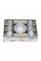 Box 6 Tazzine Caffe Porcellana Kasmir Bianco Blu Hervit CNI7UFM