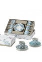 Box 6 Tazzine Caffe Porcellana Kasmir Bianco Blu Hervit CNI7UFM