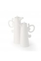 Set Olio/Aceto Porcellana Bianca Texture Rilievo Manici Farfalla Hervit 2RMRCFM
