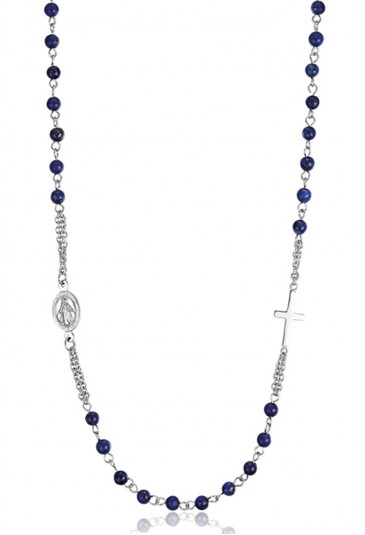 Collana Rosario Luca Barra Acciaio Pietre Lapis CL215