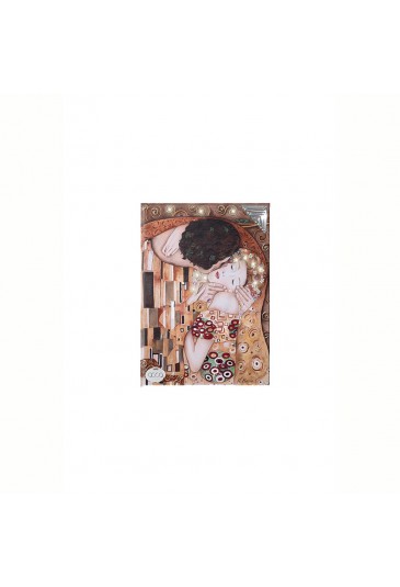 Quadro Il Bacio Klimt Cristalli Swarovski Legno Misura 8X11 Miniatura Bomboniera Matrimonio Acca MIN.3
