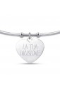 Bracciale Rigido Luca Barra Acciaio Charm Cuore Personalizzabile BK2120