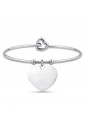 Bracciale Rigido Luca Barra Acciaio Charm Cuore Personalizzabile BK2120