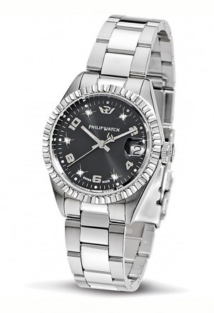 Orologio Philip Watch Donna Caribe Solo Tempo Datario Quadrante Nero Diamanti R8253597559