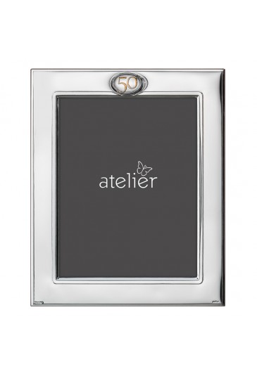 Cornice Portafoto 50° Anniversario Nozze Oro Argento Bilamina Misura 22X27 Atelier 156/20