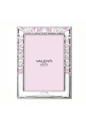 Cornice Portafoto Bimbo Rosa Argento Bilamina Albero Della Vita Legno Bianco Misura 13X18 Valenti SZFBWFM