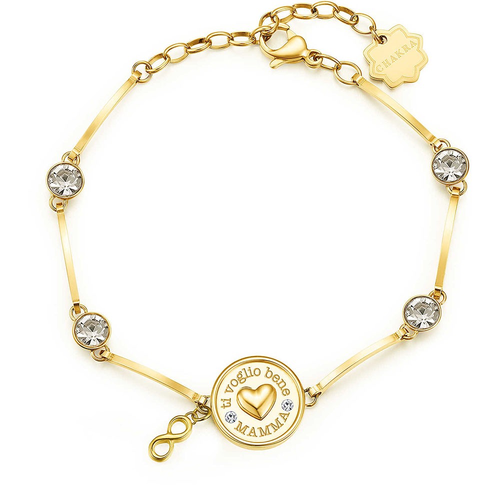 Brosway Bracciale Donna Rigido In Acciaio 316L Con Cristalli E Cuore - Collezione Chakra - BHKB211 - Diametro 180 Mm
