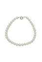 Bracciale Perle Coltivate Moschettone Oro Bianco Diametro 5 Promesse BRPECO5