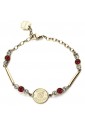 Bracciale Brosway Chakra Coccinella Incisione Buona Fortuna Acciaio Dorato Cristalli BHKB109